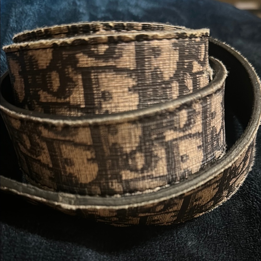 Dior Blue Monogram Belt with Silver Logo - Picture 5 of 5